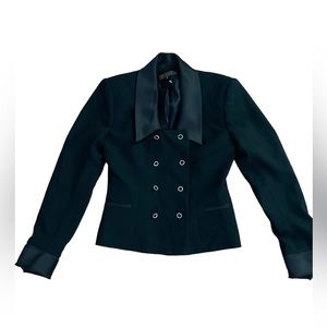 Bergamo Black Vintage 80s Blazer- Double-breasted Detail- Fantastic! Size 4